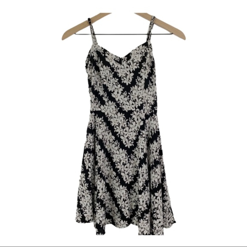 Aeropostale Black and White Floral Slip Dress